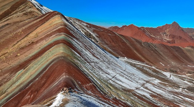 The different colors of the Rainbow Mountain in Cusco